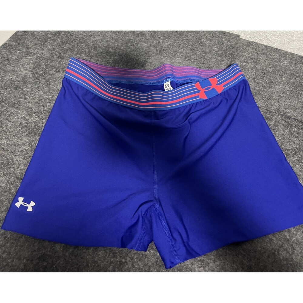 UNDER ARMOUR WOMEN HEATGEAR BASELAYER SHORTY SHORTS PURPLE Large